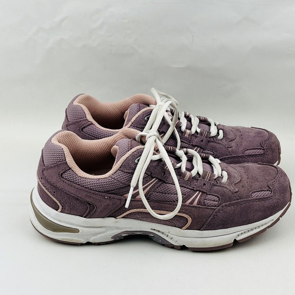 Womens 7.5 Vionic Walker Mauve Suede Athletic Walking Shoe Lace Up Sneakers - Picture 2 of 10